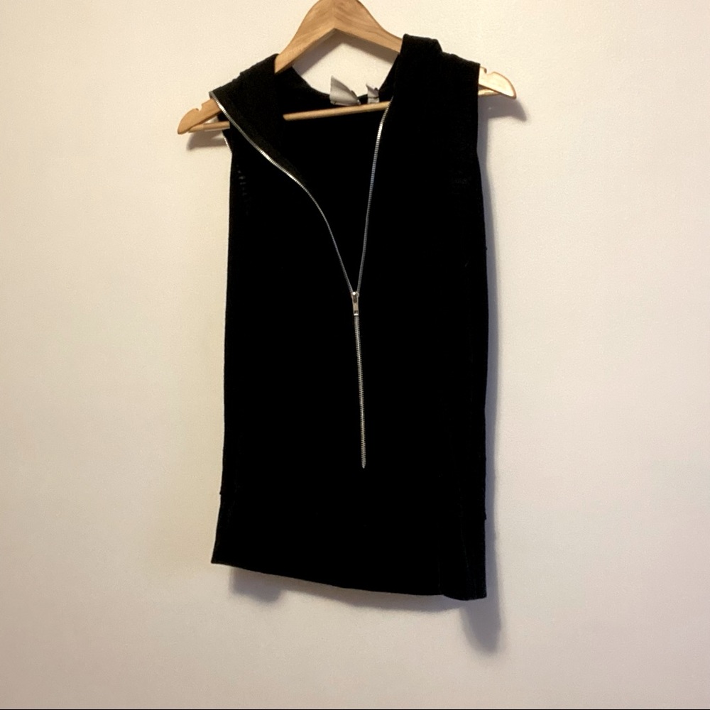 Half zip hooded tank sweater